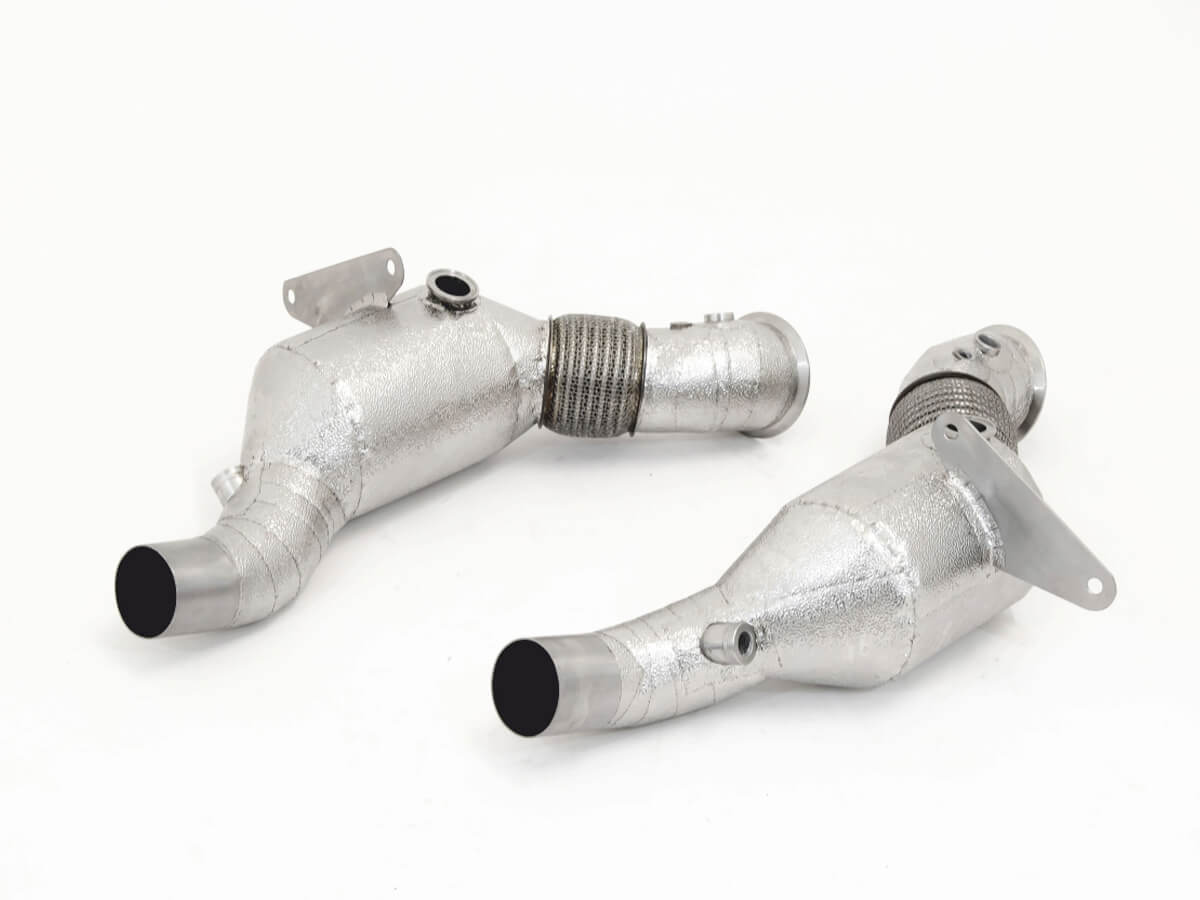 Aulitzky Exhaust | Downpipe mit 2x -Sport-Kats | passend für Ferrari F8 Tributo/Spider 721PS