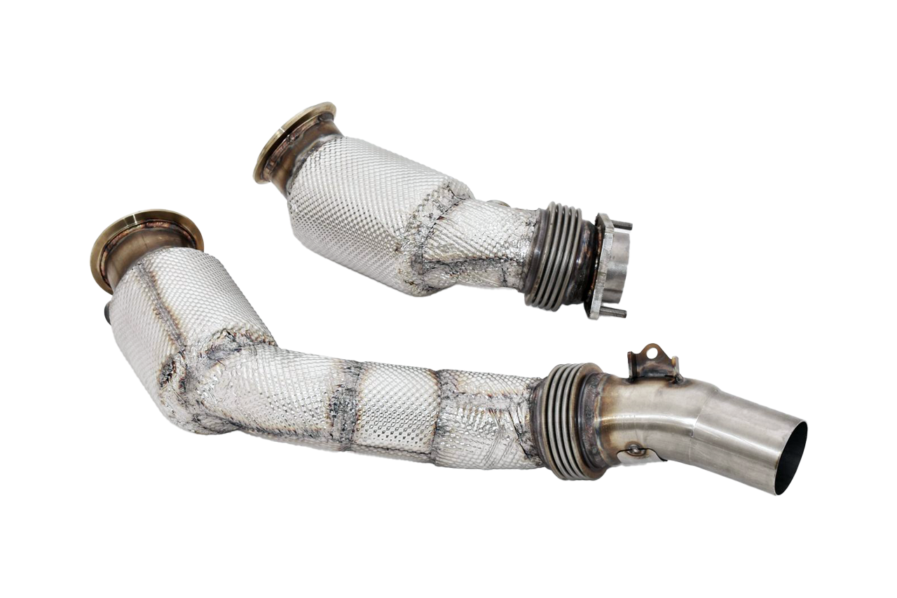 Aulitzky Exhaust | ECE Downpipe mit Sport-Kat | passend für BMW M3/M4 inkl. Competition/CS/GTS (F80/F82/F83) S55