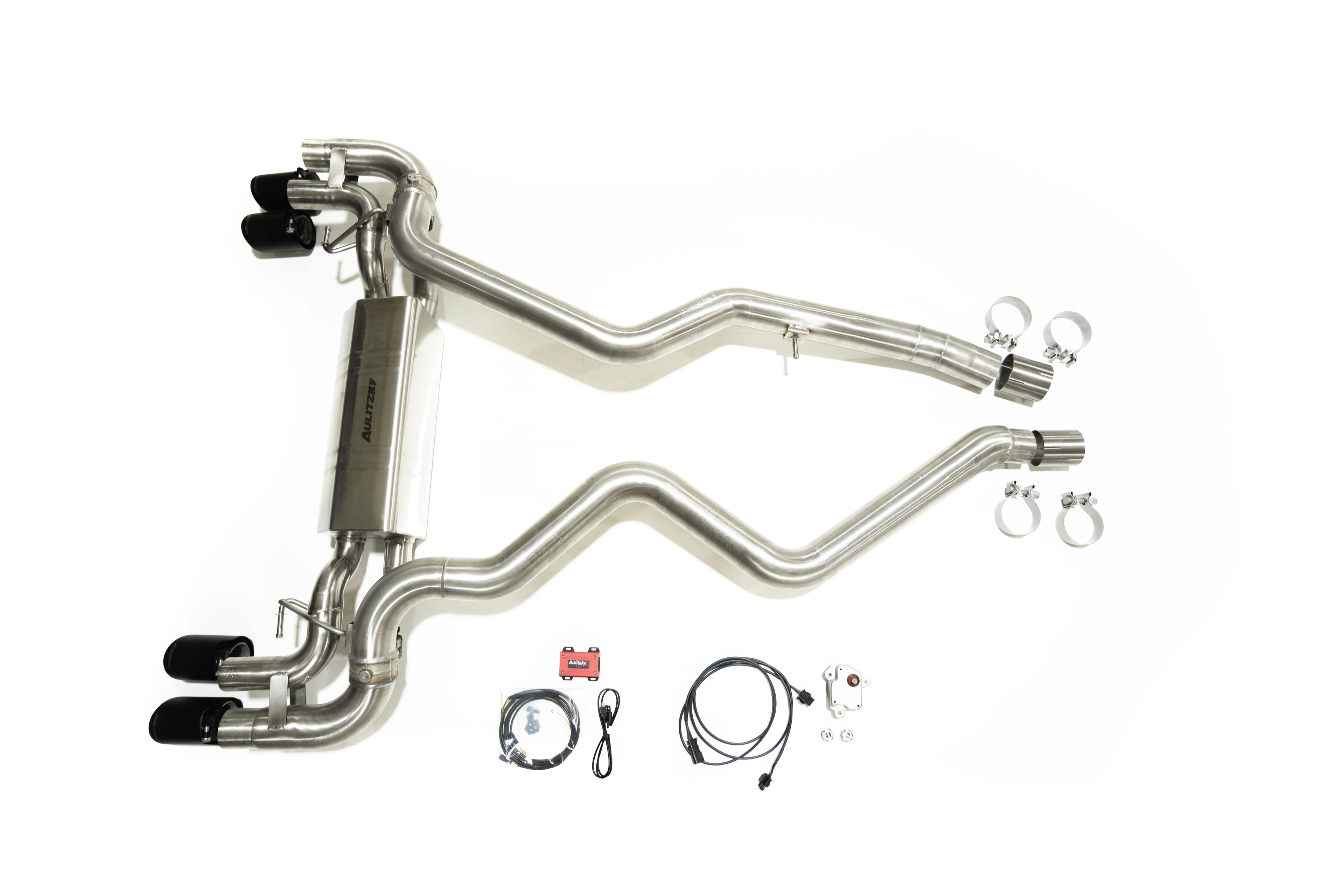 Aulitzky Exhaust | ECE Endschalldämpfer 3" (76mm) mit Klappensteuerung | passend für BMW Z4 M40i (G29) 340PS B58